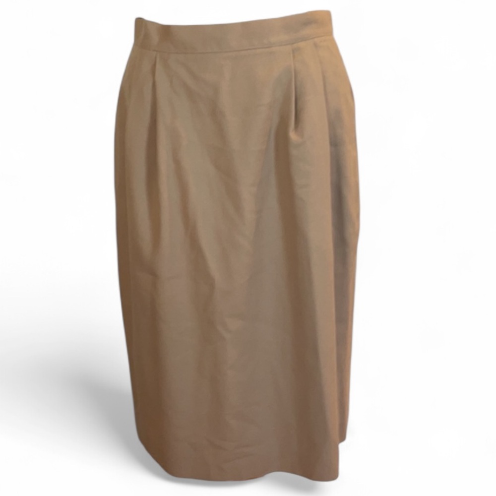 Vintage 1990’s Talbots wool lined skirt slit midi tan khaki beige women’s size 8